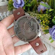  Shop Authentic Diesel Little Daddy SBA Small Sized Grey Dial Brown Leather Strap Watch For Men - DZ7258 - Luxxuri