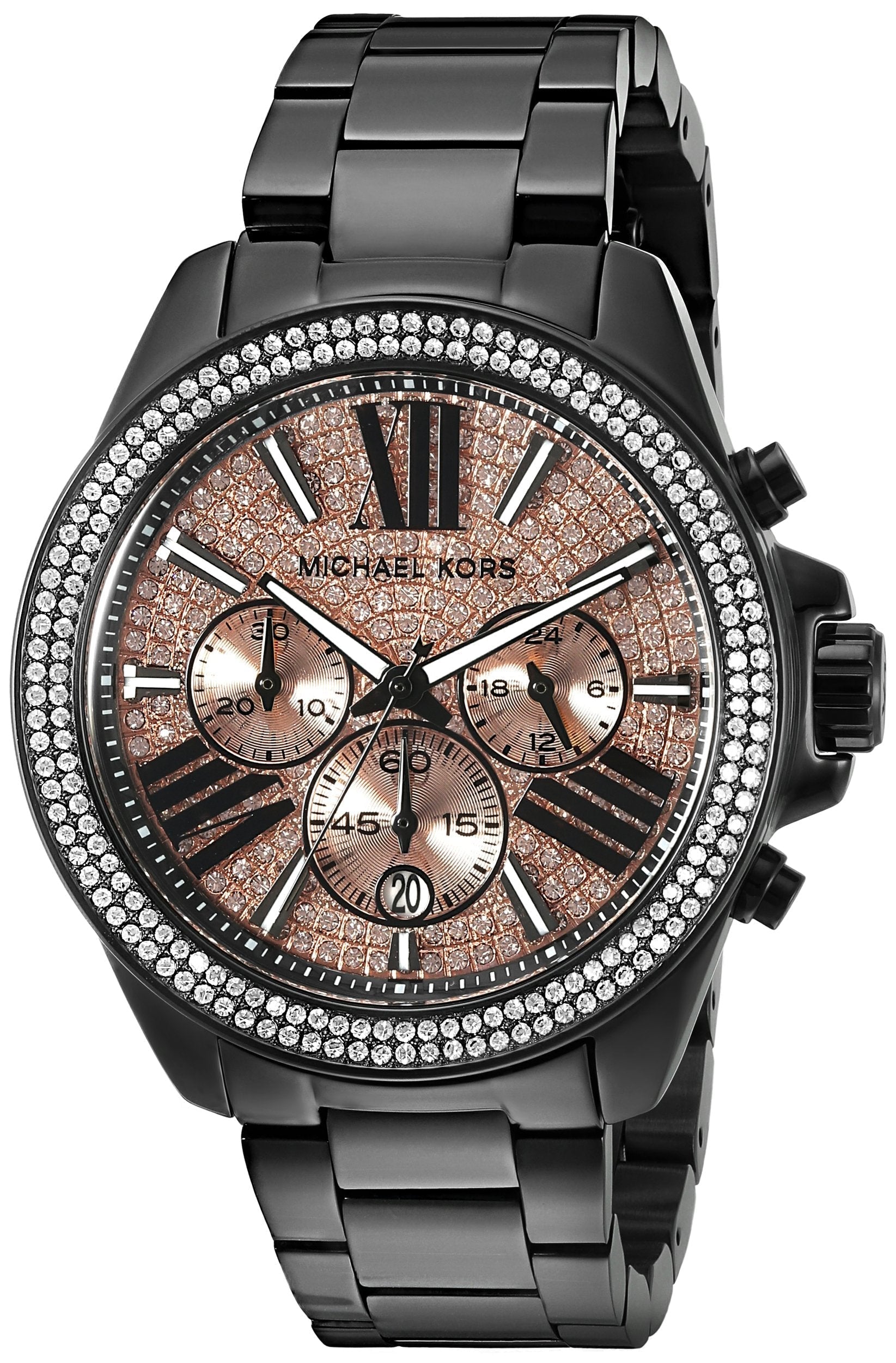  Shop Authentic Michael Kors Wren Chronograph Gold Diamonds Dial Black Steel Strap Watch for Women - MK5879 - Luxxuri