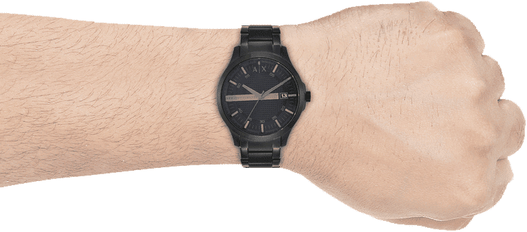  Shop Authentic Armani Exchange Hampton Chronograph Black Dial Black Steel Strap Watch For Men - AX2104 - Luxxuri