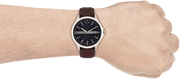 Shop Authentic Armani Exchange Hampton Chronograph Blue Dial Brown Leather Strap Watch For Men - AX2133 - Luxxuri