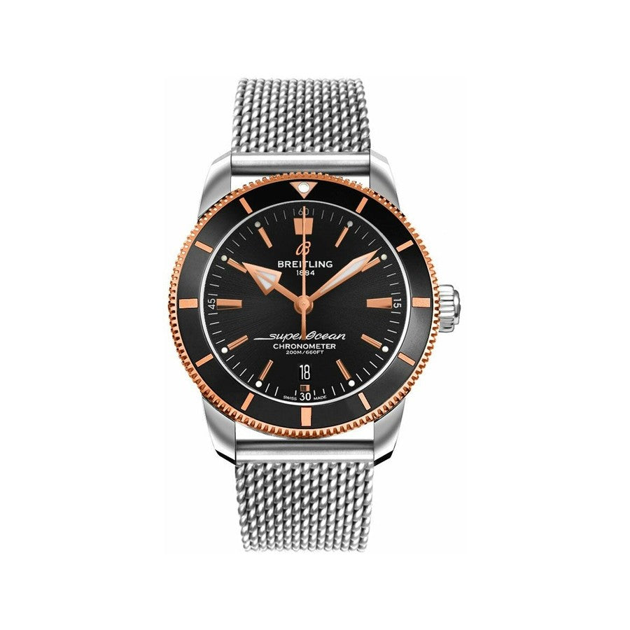  Shop Authentic Breitling Superocean Heritage B20 Automatic 44 Black Dial Silver Mesh Bracelet Watch for Men - UB2030121B1A1 - Luxxuri