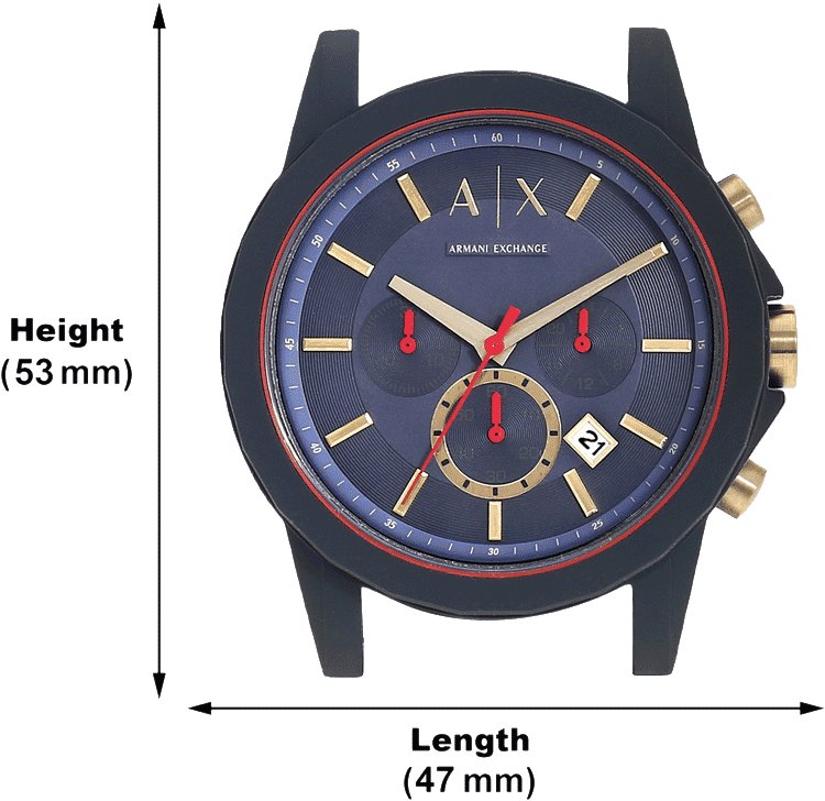  Shop Authentic Armani Exchange Outerbanks Chronograph Blue Dial Blue Silicone Strap Watch For Men - AX1335 - Luxxuri