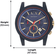  Shop Authentic Armani Exchange Outerbanks Chronograph Blue Dial Blue Silicone Strap Watch For Men - AX1335 - Luxxuri