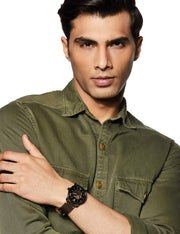  Shop Authentic Fossil Commuter Automatic Black Dial Brown Leather Strap Watch for Men - ME3158 - Luxxuri