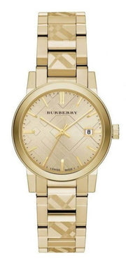  Shop Authentic Burberry The City Gold Dial Gold Steel Strap Watch for Women - BU9234 - Luxxuri