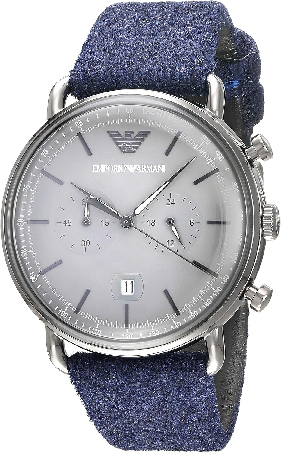  Shop Authentic Emporio Armani Aviator Quartz Grey Dial Blue Fabric Strap Watch For Men - AR11144 - Luxxuri