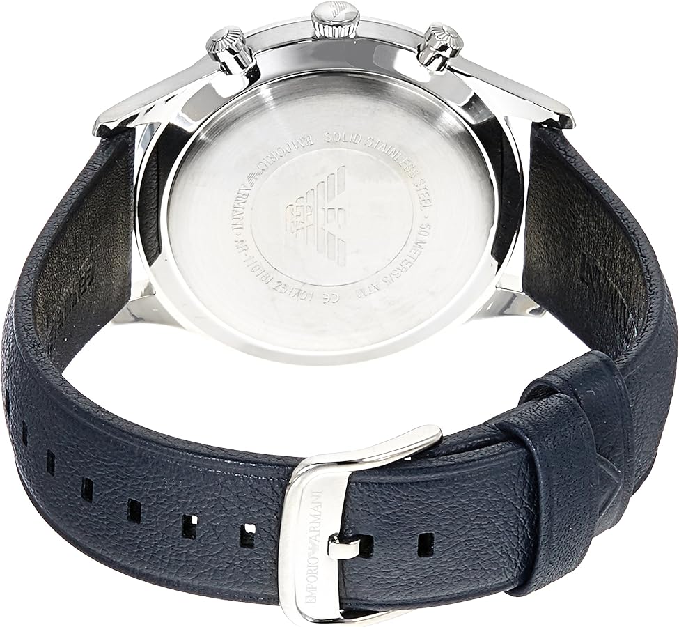  Shop Authentic Emporio Armani Lambda Chronograph Blue Dial Blue Leather Strap Watch For Men - AR11018 - Luxxuri