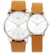  Shop Authentic Calvin Klein City Quartz White Dial Light Brown Leather Strap Watch For Men - K2G21138 - Luxxuri