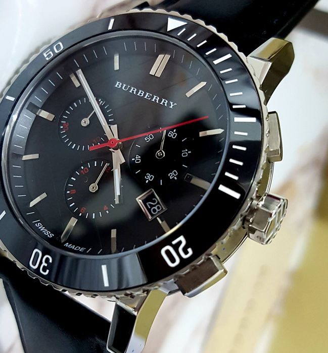  Shop Authentic Burberry The City Black Dial Black Leather Strap Watch for Men - BU9382 - Luxxuri