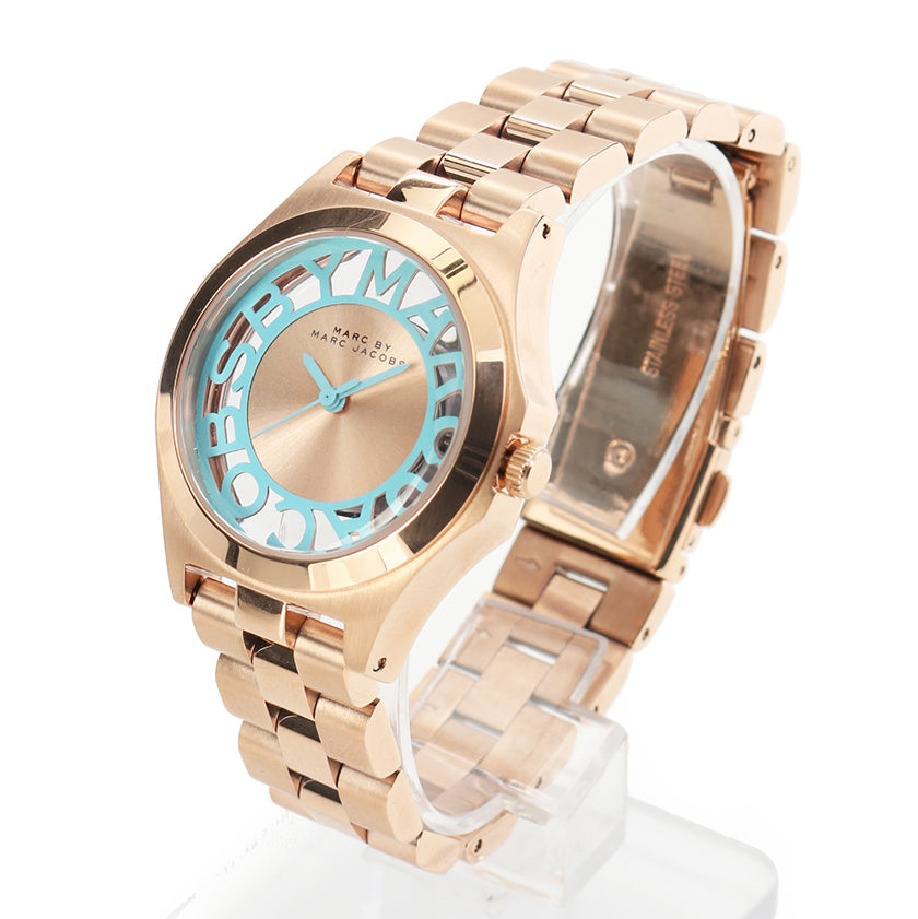  Shop Authentic Marc Jacobs Henry Rose Gold Dial Rose Gold Steel Strap Watch for Women - MBM3296 - Luxxuri
