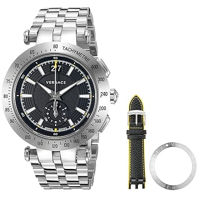  Shop Authentic Versace V-Race Sport Black Dial Silver Steel Strap Watch for Men - VAH010016 - Luxxuri