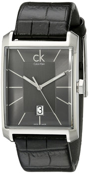  Shop Authentic Calvin Klein Window Black Dial Black Leather Strap Watch for Men - K2M21107 - Luxxuri