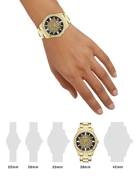  Shop Authentic Guess Night Life Diamonds Black Dial Gold Steel Strap Watch for Women - GW0405L2 - Luxxuri