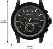  Shop Authentic Armani Exchange Outerbanks Chronograph Black Dial Black Silicone Strap Watch For Men - AX1343 - Luxxuri