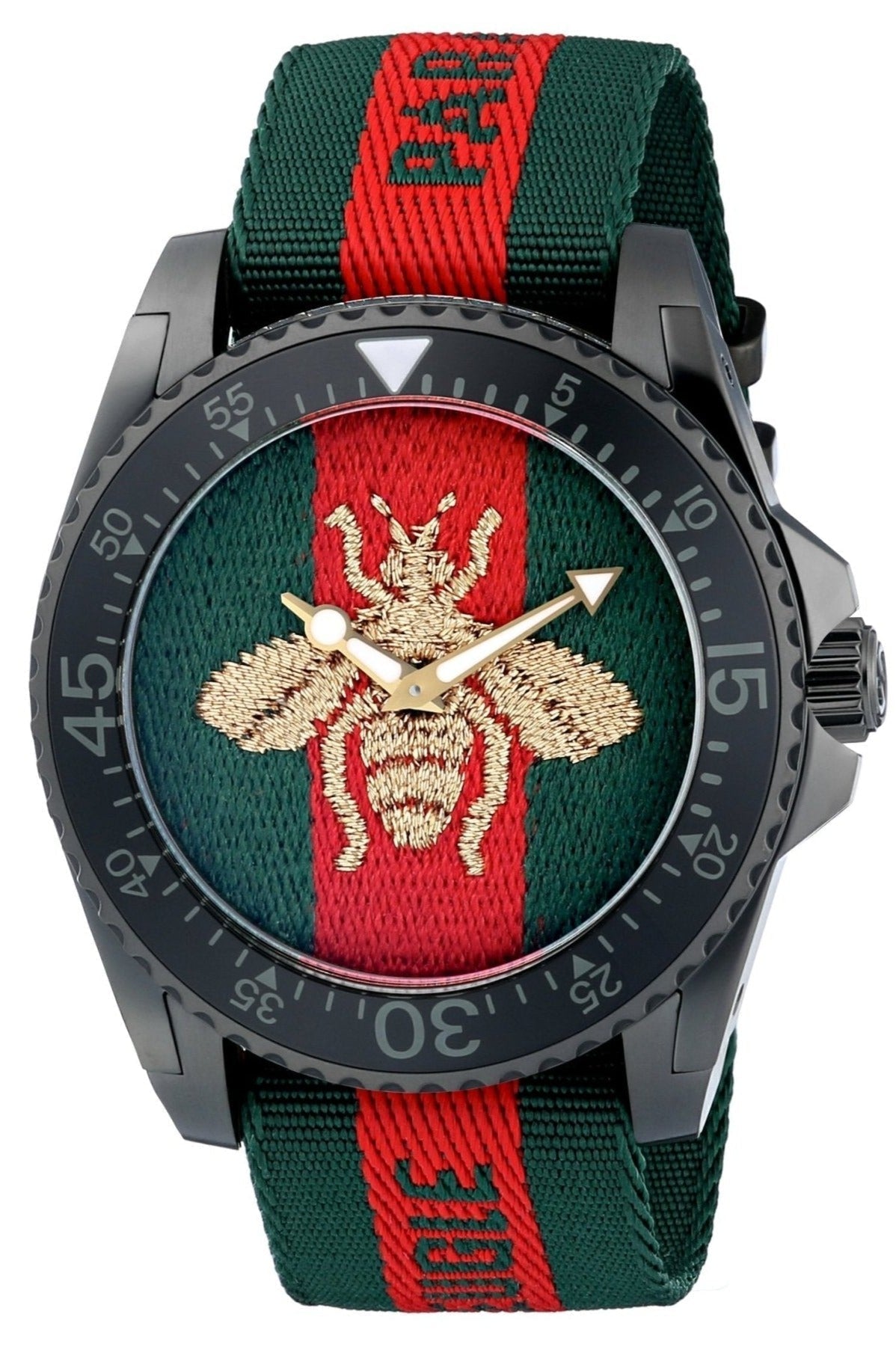  Shop Authentic Gucci Dive Green & Red Dial Green & Red Nylon Strap Watch For Men - YA136216 - Luxxuri