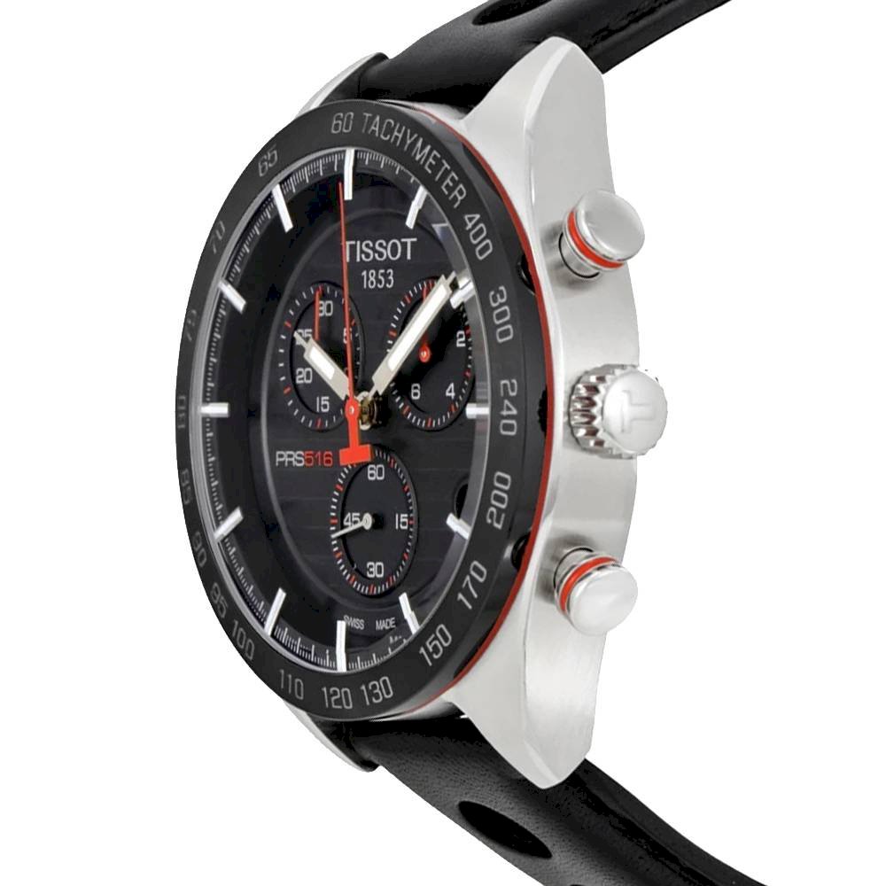  Shop Authentic Tissot PRS 516 Chronograph Black Dial Black Leather Strap Watch For Men - T100.417.16.051.00 - Luxxuri
