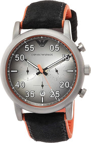  Shop Authentic Emporio Armani Chronograph Quartz Grey Dial Black Leather Strap Watch For Men - AR11174 - Luxxuri