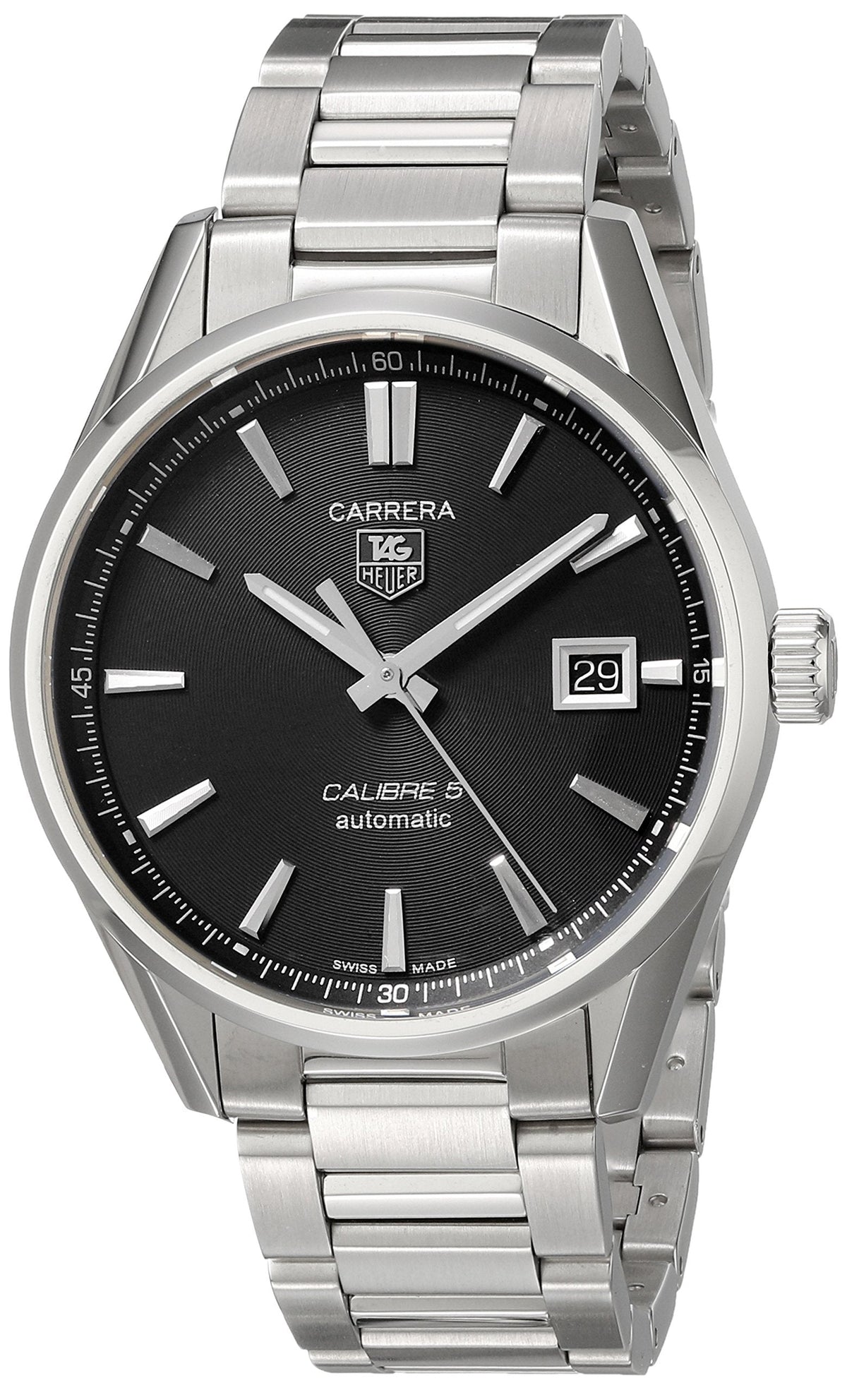  Shop Authentic Tag Heuer Carrera Automatic Black Dial Silver Steel Strap Watch for Men - WAR211A.BA0782 - Luxxuri