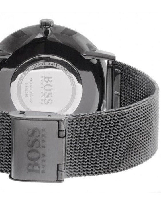  Shop Authentic Hugo Boss Horizon Quartz Black Dial Black Mesh Bracelet Watch For Men - 1513542 - Luxxuri