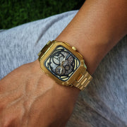  Shop Authentic Fossil Inscription Automatic Skeleton Black Dial Gold Steel Strap Watch for Men - BQ2573 - Luxxuri