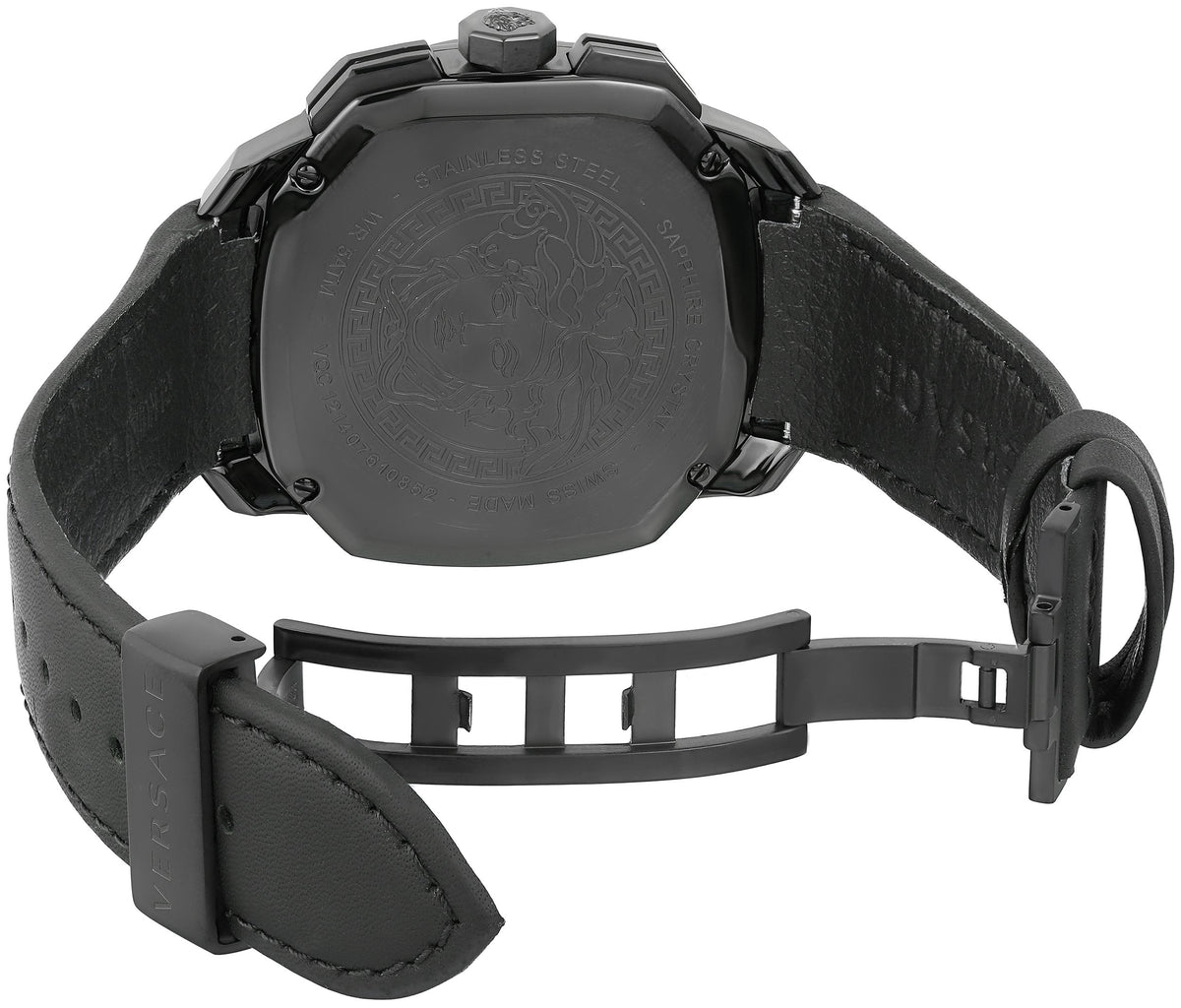  Shop Authentic Versace Dylos Chronograph Black Dial Black Rubber Strap Watch for Men - VQC020015 - Luxxuri