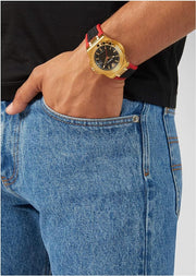  Shop Authentic Versace Chain Reaction Quartz Black Dial Red & Black Rubber Strap Watch for Men - VEDY00319 - Luxxuri