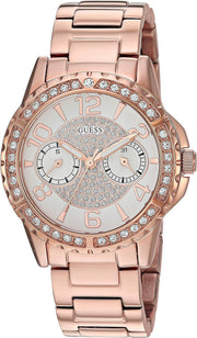  Shop Authentic Guess Sassy Quartz White Dial Rose Gold Steel Strap Watch For Women - W0705L3 - Luxxuri