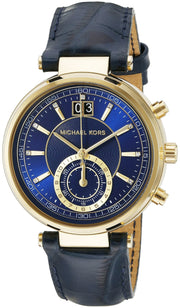  Shop Authentic Michael Kors Sawyer Blue Dial Blue Leather Strap Watch for Women - MK2425 - Luxxuri