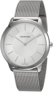  Shop Authentic Calvin Klein Minimal Silver Dial Silver Mesh Bracelet Watch for Men - K3M21126 - Luxxuri