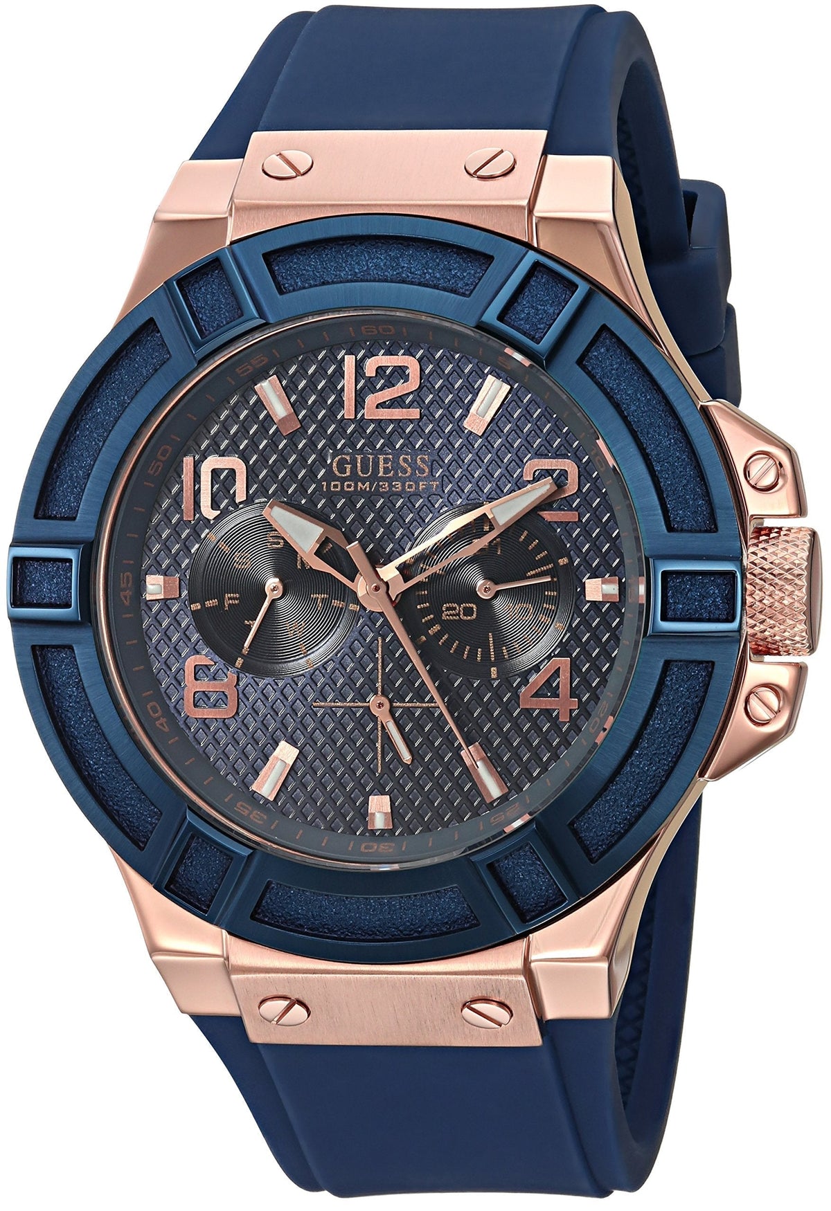 Shop Authentic Guess Jet Setter Analog Quartz Blue Dial Blue Rubber Strap Watch For Women - W0571L1 - Luxxuri