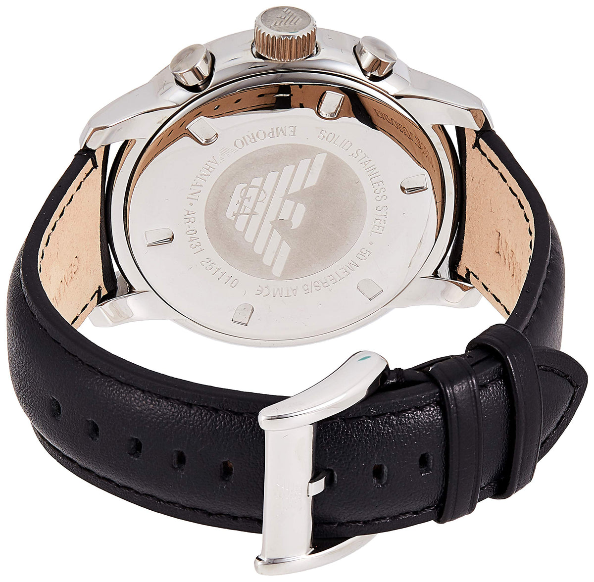  Shop Authentic Emporio Armani Classic Chronograph Black Dial Black Leather Strap Watch For Men - AR0431 - Luxxuri