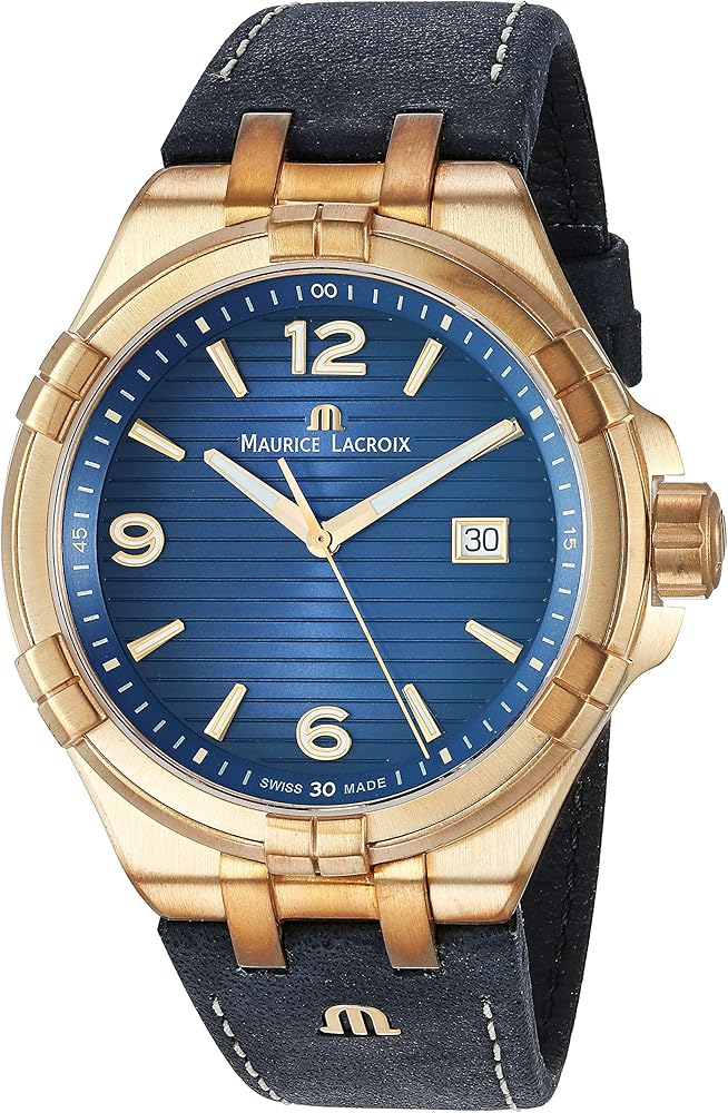  Shop Authentic Maurice Lacroix Aikon Date Limited Edition Blue Dial Blue Leather Strap Watch For Men - AI1028-BRZ01-420-1 - Luxxuri