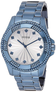  Shop Authentic Guess Pinwheel Analog Silver Dial Blue Steel Strap Watch for Women - W0702L1 - Luxxuri