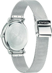  Shop Authentic Versace V-Circle Silver Dial Silver Mesh Bracelet Watch for Men - VBQ060017 - Luxxuri