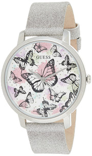  Shop Authentic Guess Sparkle Butterfly White Dial Silver Leather Strap Watch For Women - GW0008L1 - Luxxuri