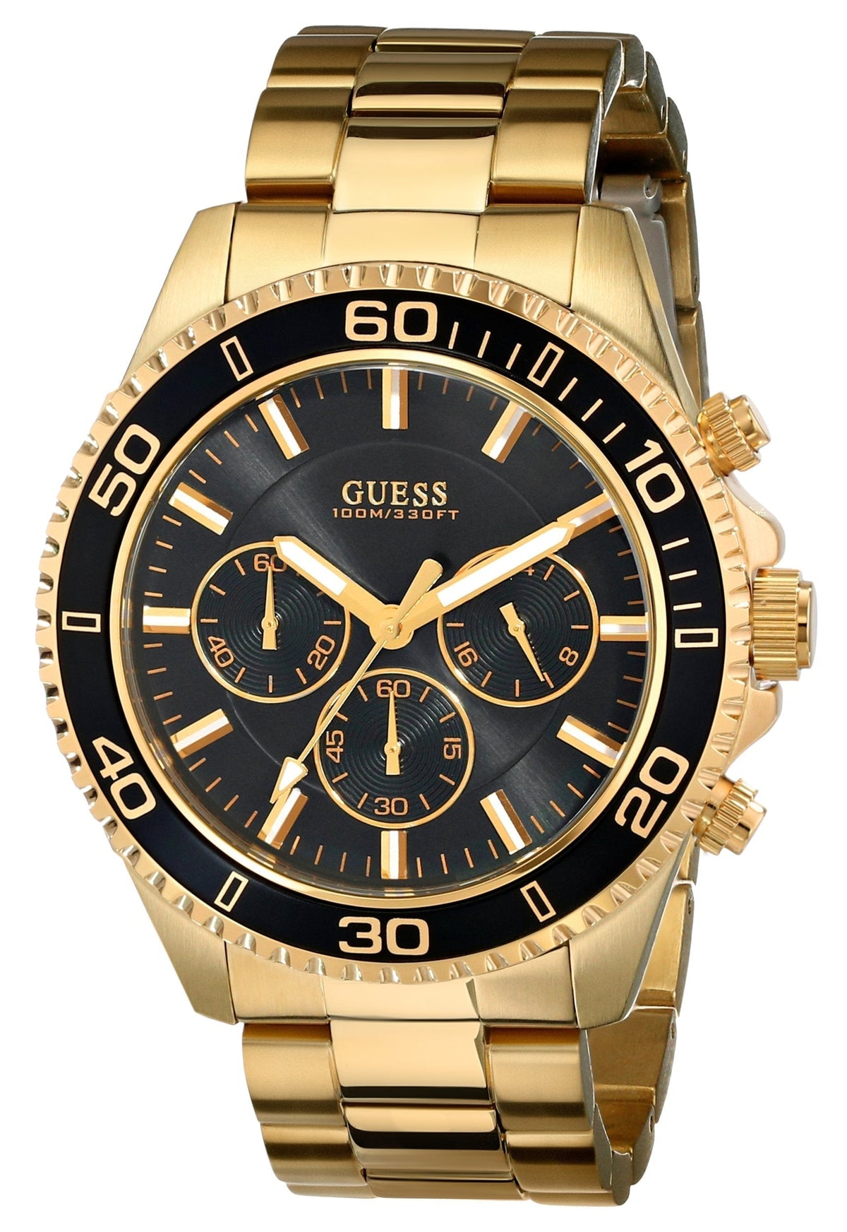  Shop Authentic Guess Chaser Chronograph Black Dial Gold Steel Strap Watch for Men - W0170G2 - Luxxuri