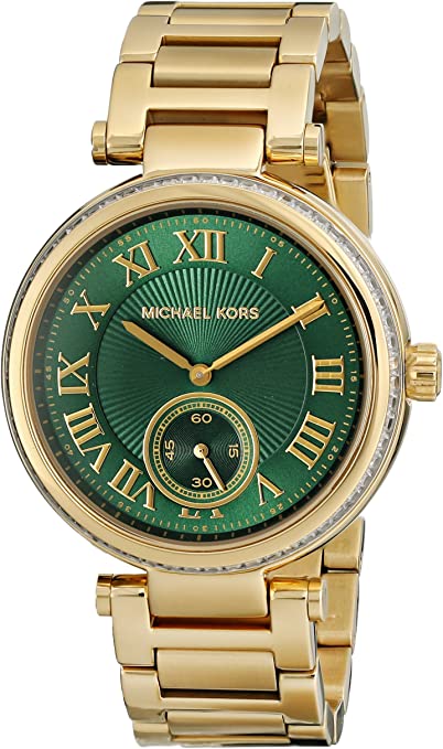  Shop Authentic Michael Kors Skylar Green Dial Gold Steel Strap Watch for Women - MK6065 - Luxxuri