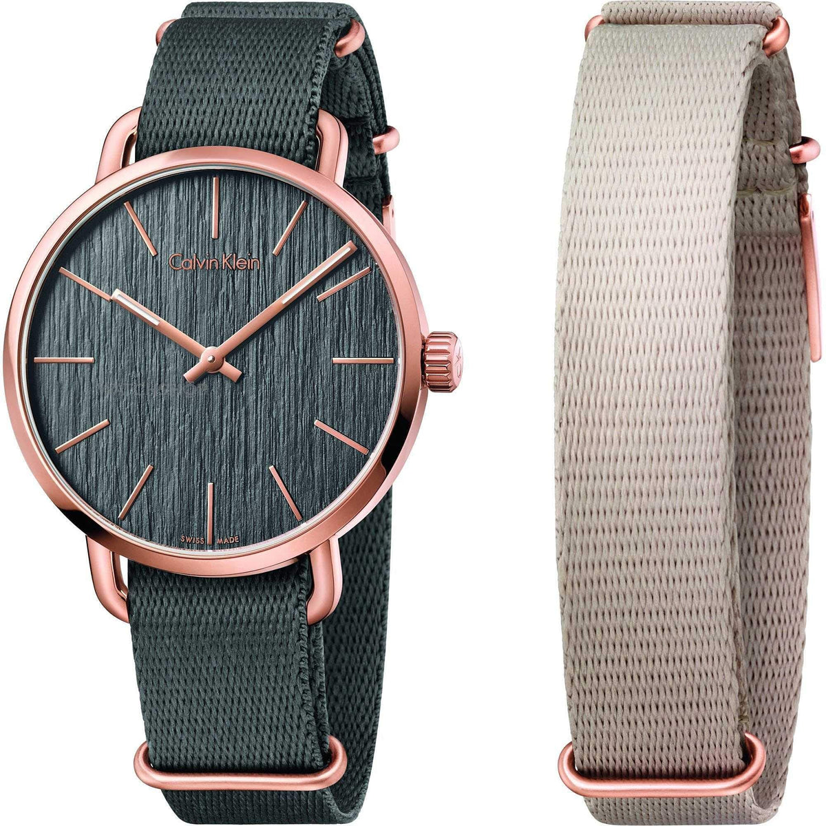  Shop Authentic Calvin Klein Even Grey Dial Grey NATO Strap Watch for Men - K7B216P3 - Luxxuri