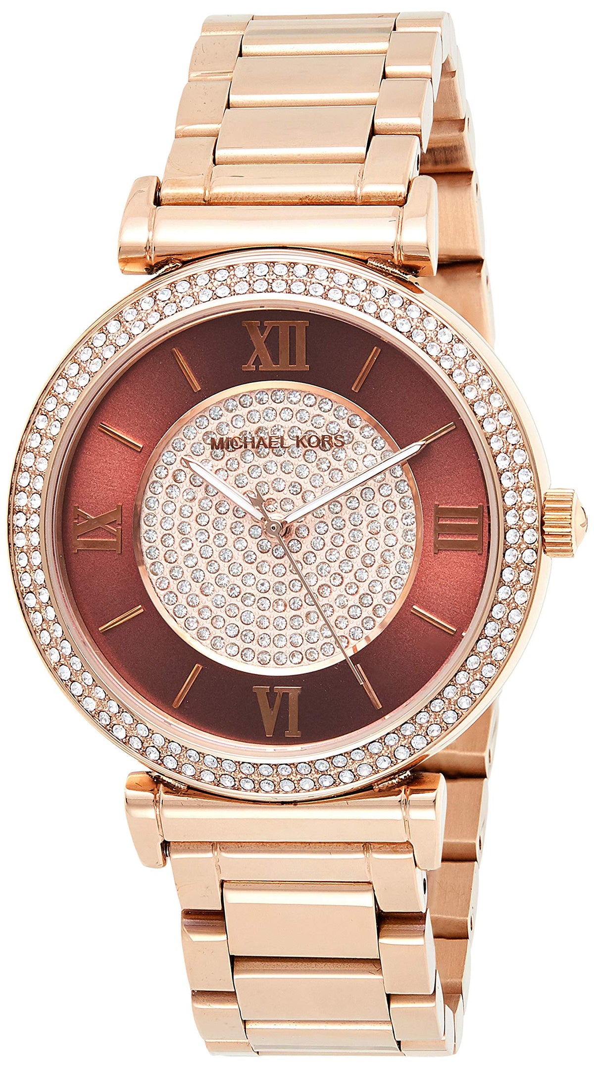  Shop Authentic Michael Kors Catlin Quartz Rose Gold Dial Rose Gold Steel Strap Watch For Women - MK3412 - Luxxuri