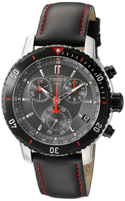  Shop Authentic Tissot T Sport PRS 200 Chronograph Grey Dial Black Leather Strap Watch For Men - T067.417.26.051.00 - Luxxuri