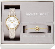  Shop Authentic Michael Kors Pyper Quartz Silver Dial White Leather Strap Watch For Women - MK1037 - Luxxuri