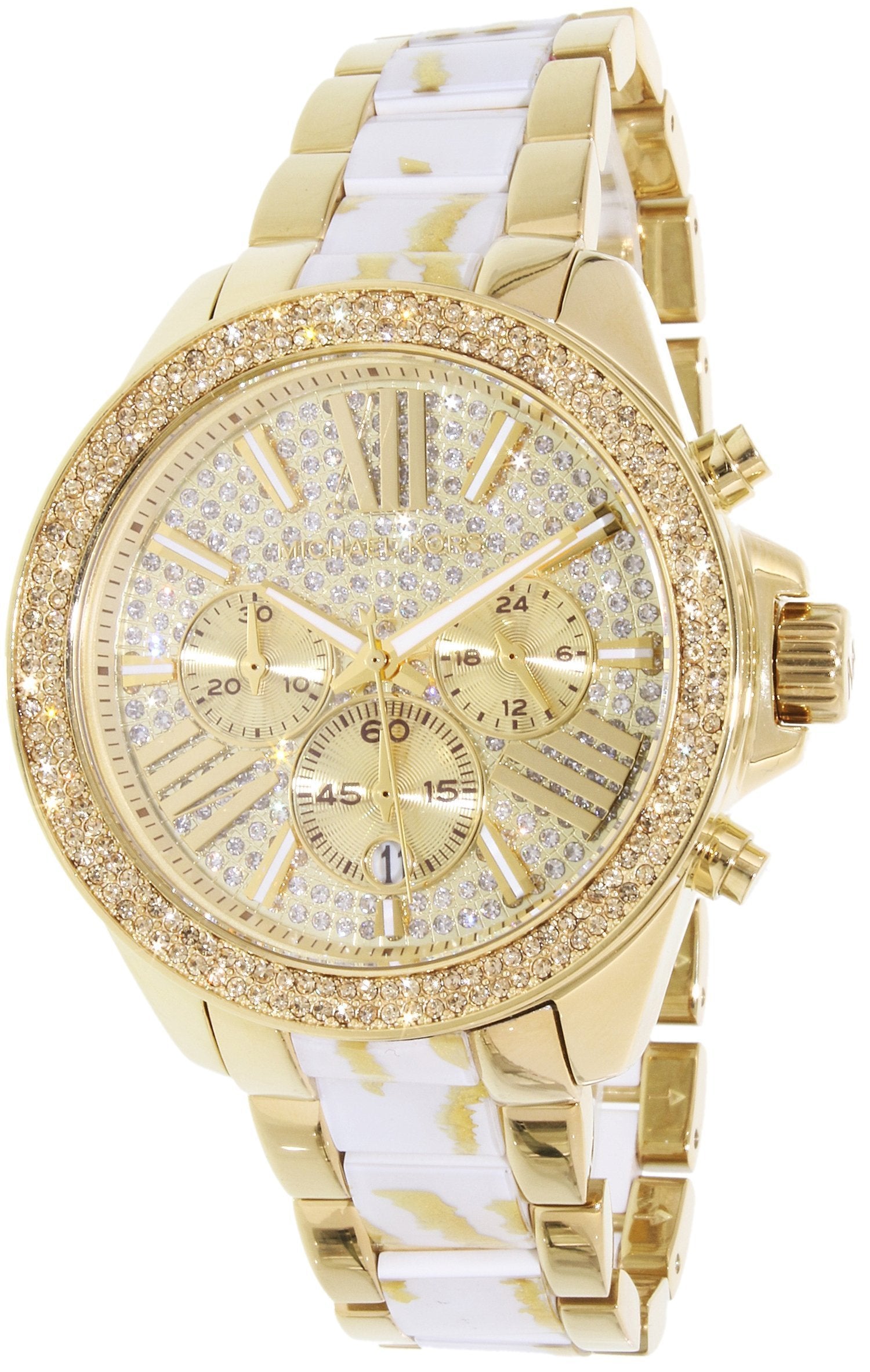  Shop Authentic Michael Kors Wren Diamonds Gold Dial Two Tone Steel Strap Watch for Women - MK6157 - Luxxuri