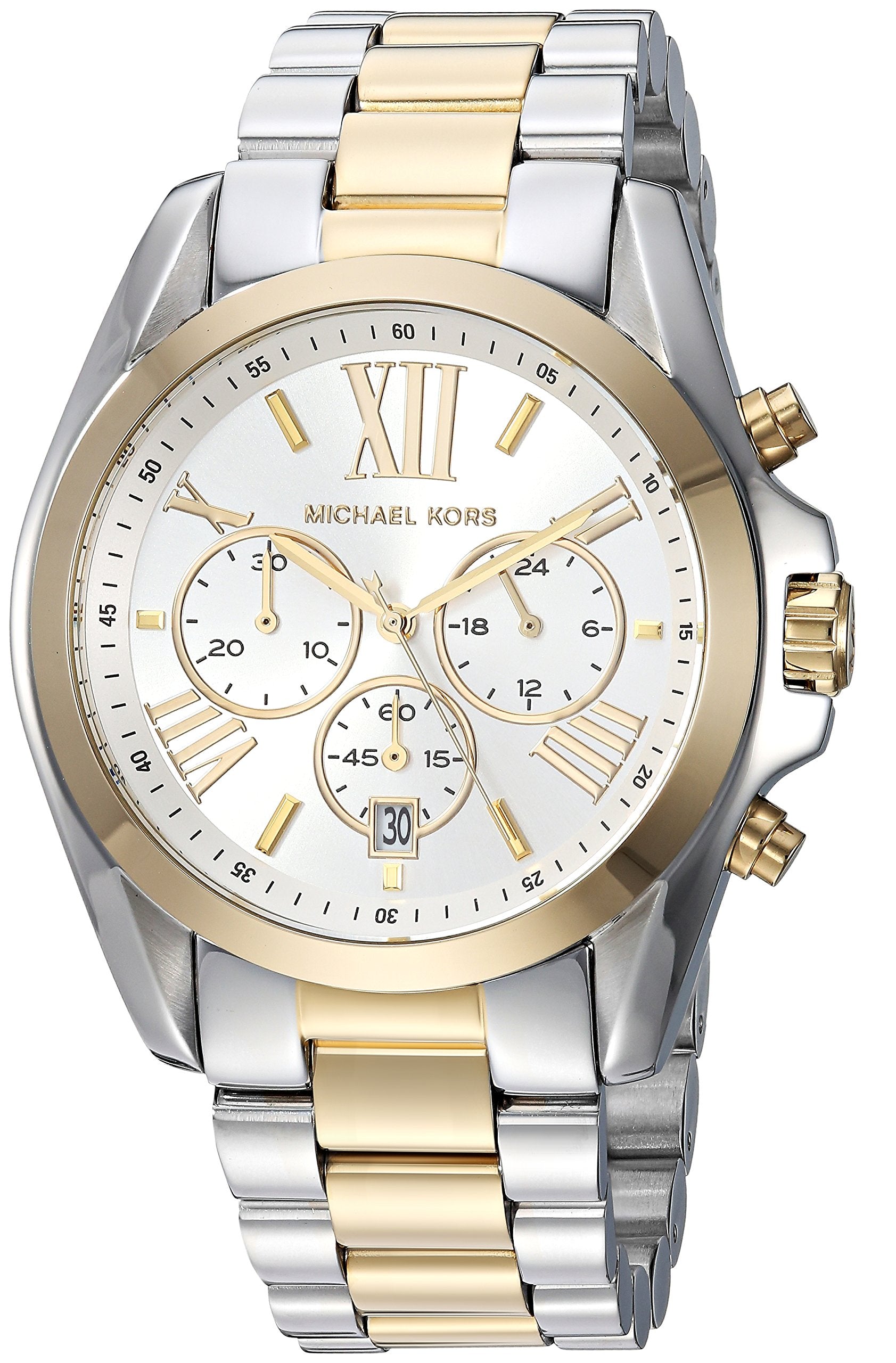  Shop Authentic Michael Kors Bradshaw Silver Dial Two Tone Steel Strap Watch for Women - MK5627 - Luxxuri