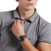  Shop Authentic Fossil Grant Chronograph Blue Dial Brown Leather Strap Watch for Men - FS5151 - Luxxuri