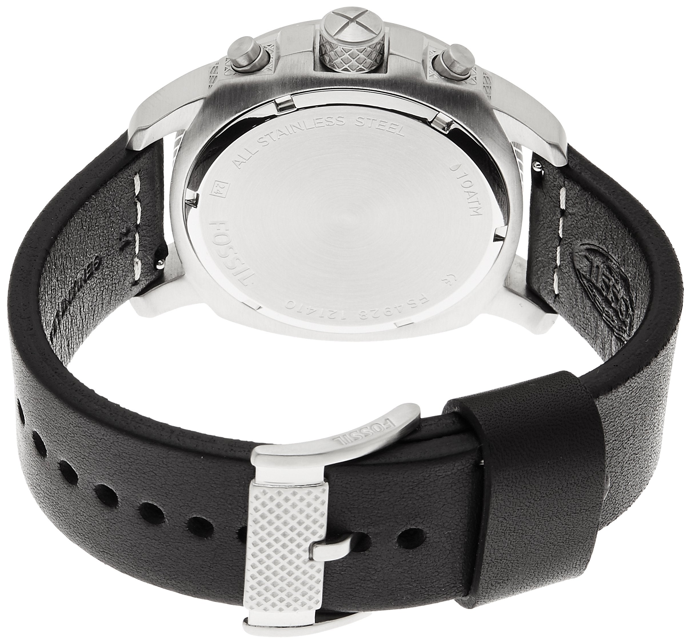  Shop Authentic Fossil Modern Machine Chronograph Black Dial Black Leather Strap Watch for Men - FS4928 - Luxxuri