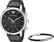  Shop Authentic Emporio Armani Dress Analog Black Dial Black Leather Strap Watch For Men - AR8029 - Luxxuri