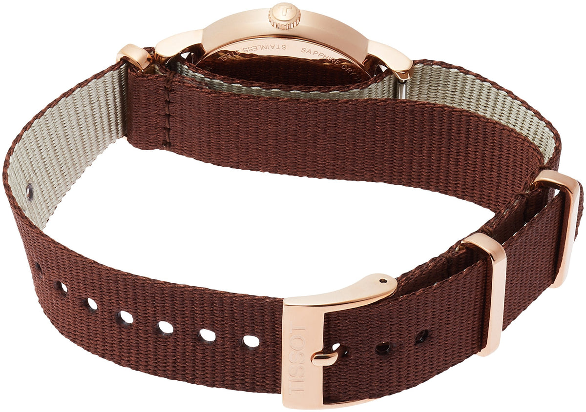  Shop Authentic Tissot Everytime Desire White Dial Maroon NATO Strap Watch for Women - T109.210.37.031.00 - Luxxuri