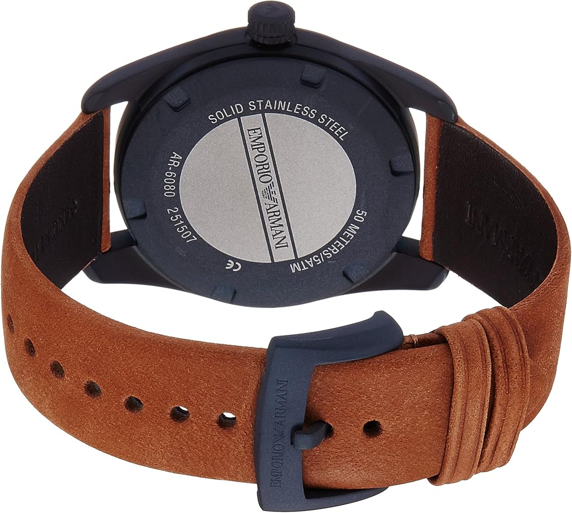  Shop Authentic Emporio Armani Sportivo Analog Brown Dial Brown Leather Strap Watch For Men - AR6080 - Luxxuri