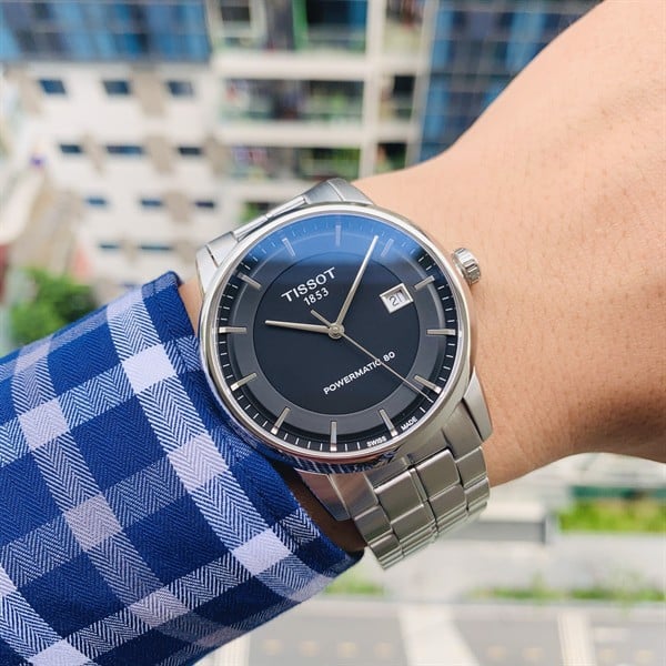  Shop Authentic Tissot Luxury Powermatic 80 Black Dial Silver Steel Strap Watch For Men - T086.407.11.051.00 - Luxxuri