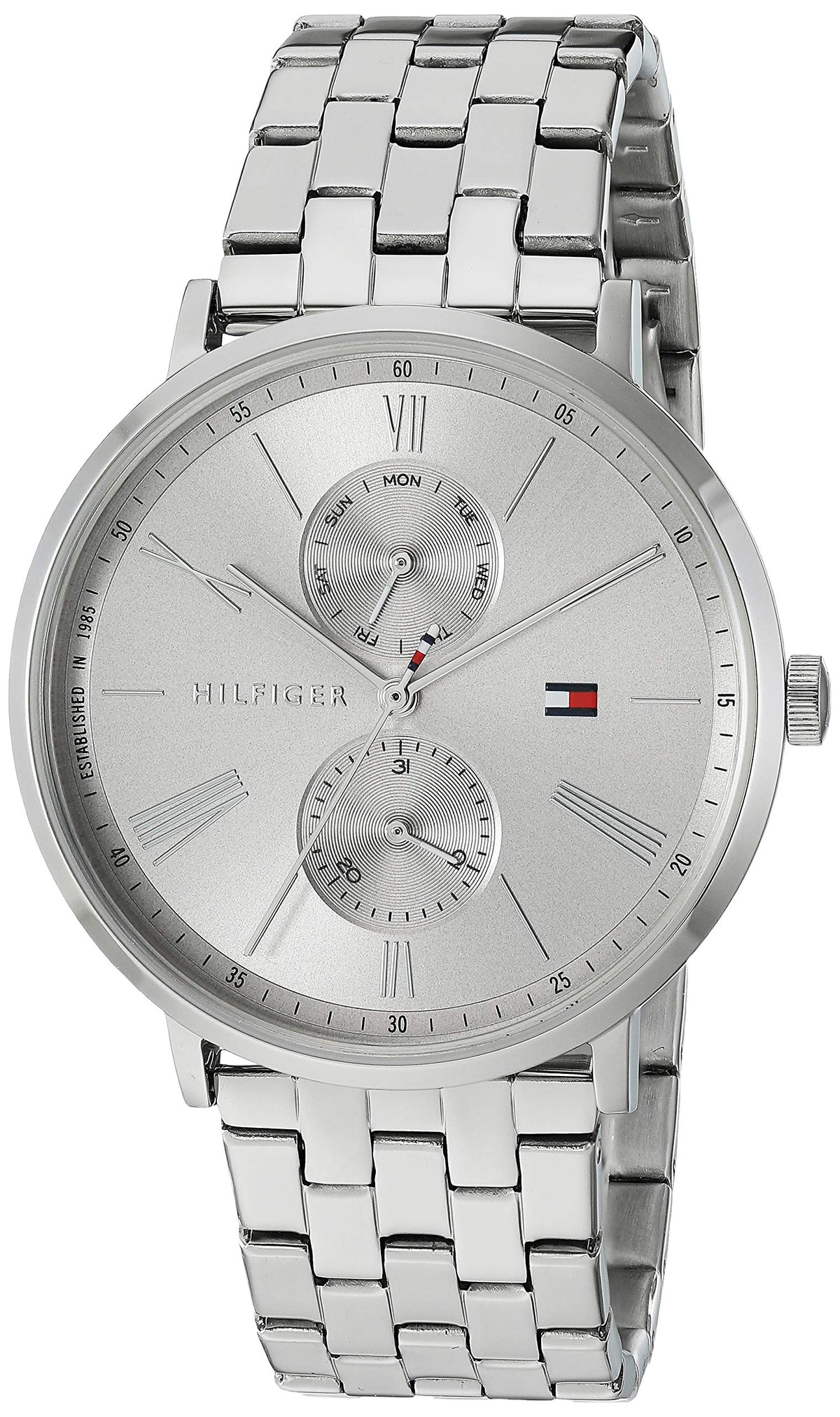  Shop Authentic Tommy Hilfiger Jenna Quartz White Dial Silver Steel Strap Watch for Women - 1782068 - Luxxuri